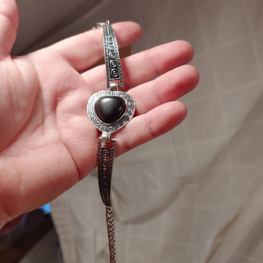 Semiprecious Stone Heart Bracelet